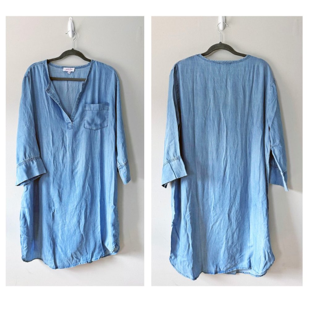 Jess Lea V-Neck Chambray Dress - Picture 2 of 9